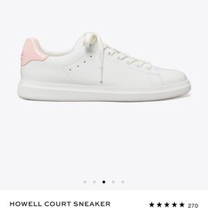 Tory Burch White and Pink Sneakers Minimalist Design